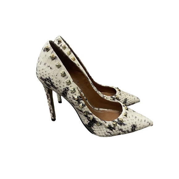 Steve Madden Proto Natural Snake and Gold‎ Studded Pumps Size 7.5 - Picture 1 of 10